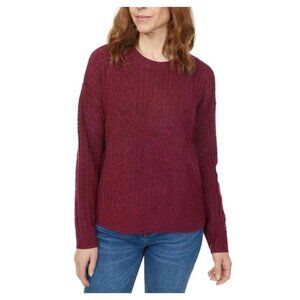 Legendary Outfitters Women's M Cozy Cable Knit Sweater Acrylic Blend Red L1176